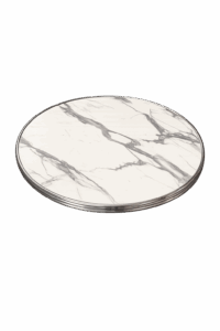 Plateau stratifié moulé cerclé inox diamètre 60cm