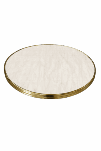 Plateau stratifié moulé cerclé laiton diamètre 70cm