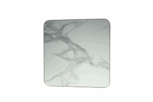 Plateau marbre artificiel 60x60cm cadrage doré