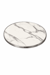 Plateau stratifié moulé cerclé inox diamètre 70cm
